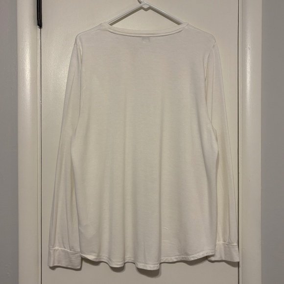 J. Crew Women's Long-Sleeve Super-Comfy Crewneck Tee Shirt Top XXL/2XL Cream - Picture 4 of 9